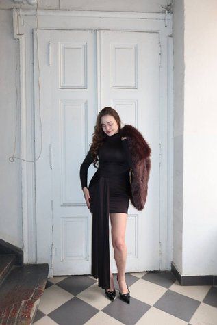 Сукня вузол із рукавами фото